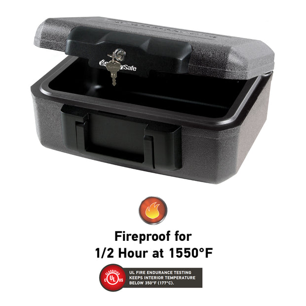 Fire-Resistant Box with Key Lock 0.18 cu. ft.