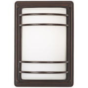 Modern Outdoor Wall Light Fixture Rubbed Bronze 11" Opal Glass Sconce