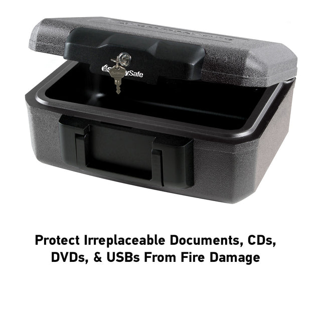 Fire-Resistant Box with Key Lock 0.18 cu. ft.