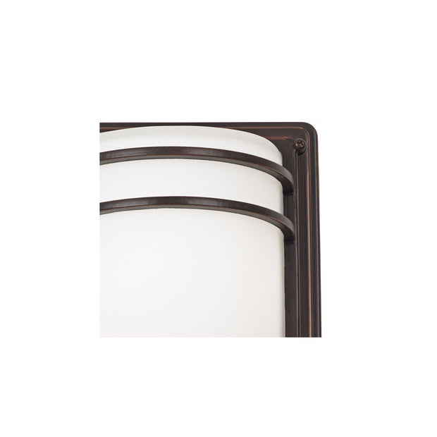 Modern Outdoor Wall Light Fixture Rubbed Bronze 11" Opal Glass Sconce
