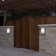 Modern Outdoor Wall Light Fixture Rubbed Bronze 11" Opal Glass Sconce